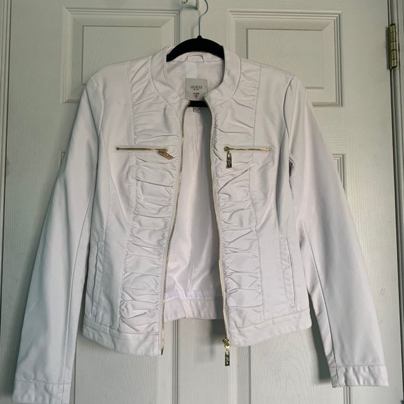 GUESS White Faux Leather Jacket - Picture 5 of 5